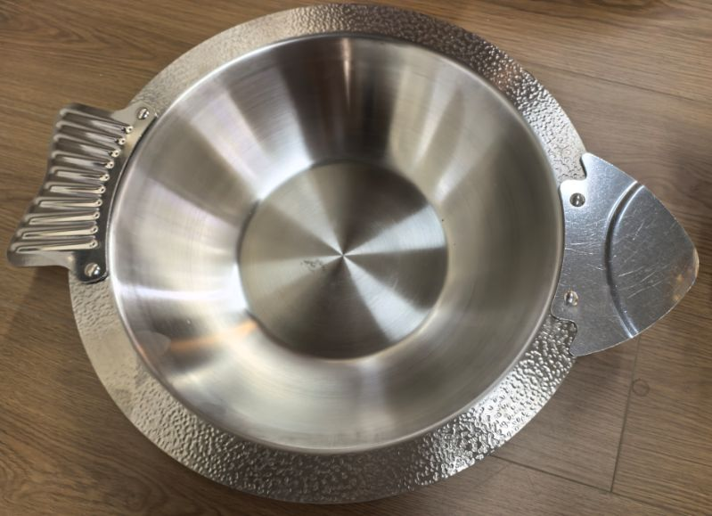 三层钢鱼型火锅盆