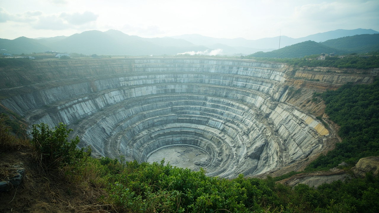 涟源矿山台阶式采场
