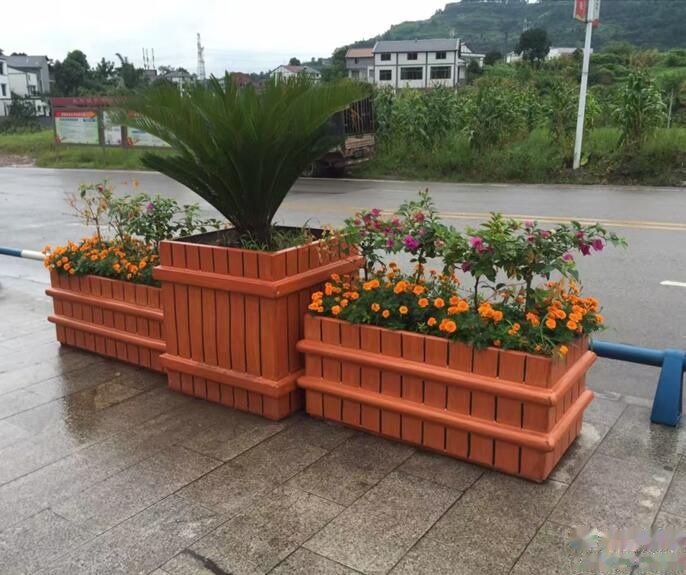 防腐木花箱/景观街道花箱