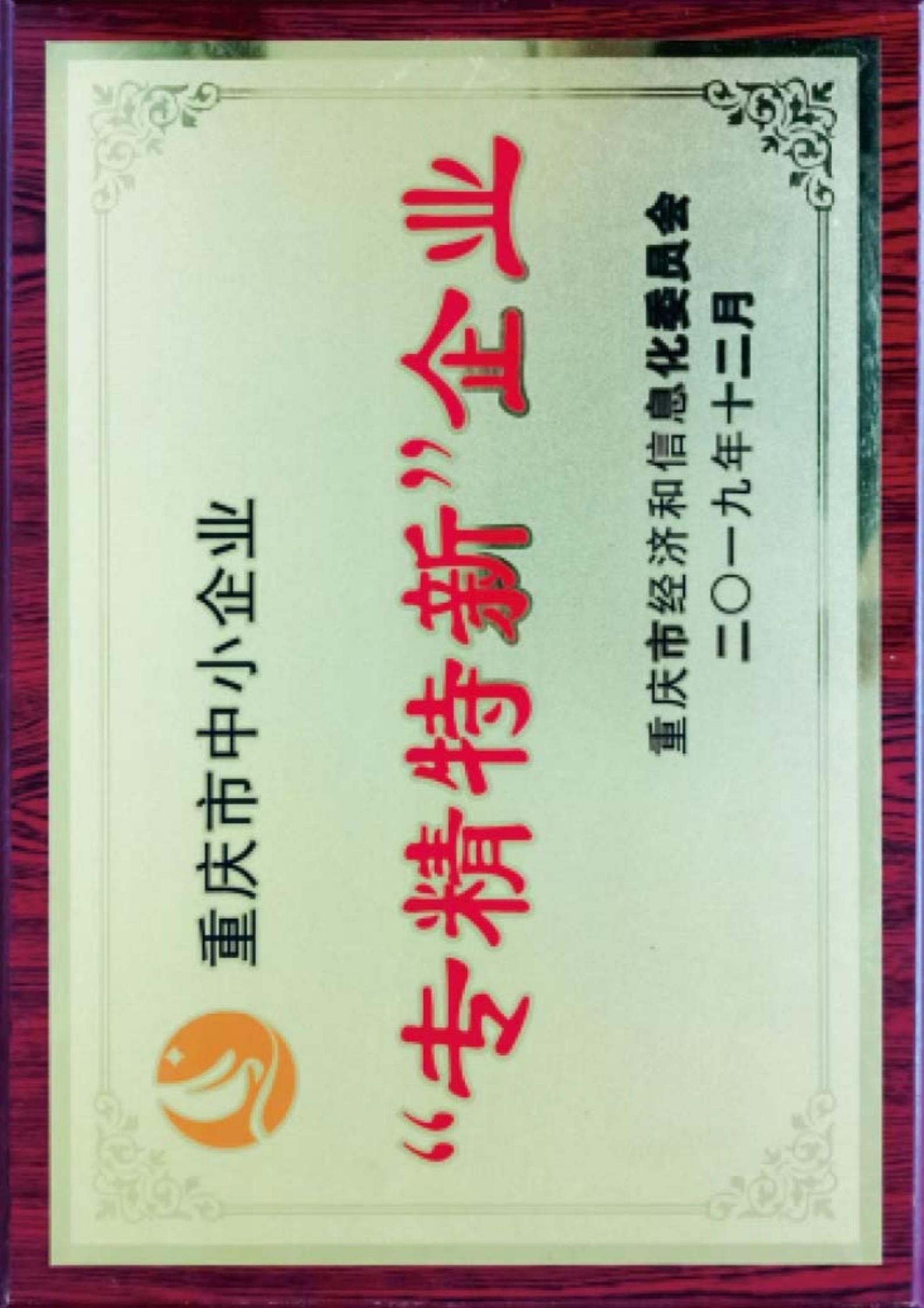 重庆特瑞尔分析仪器有限公司重庆市专精特新企业证书