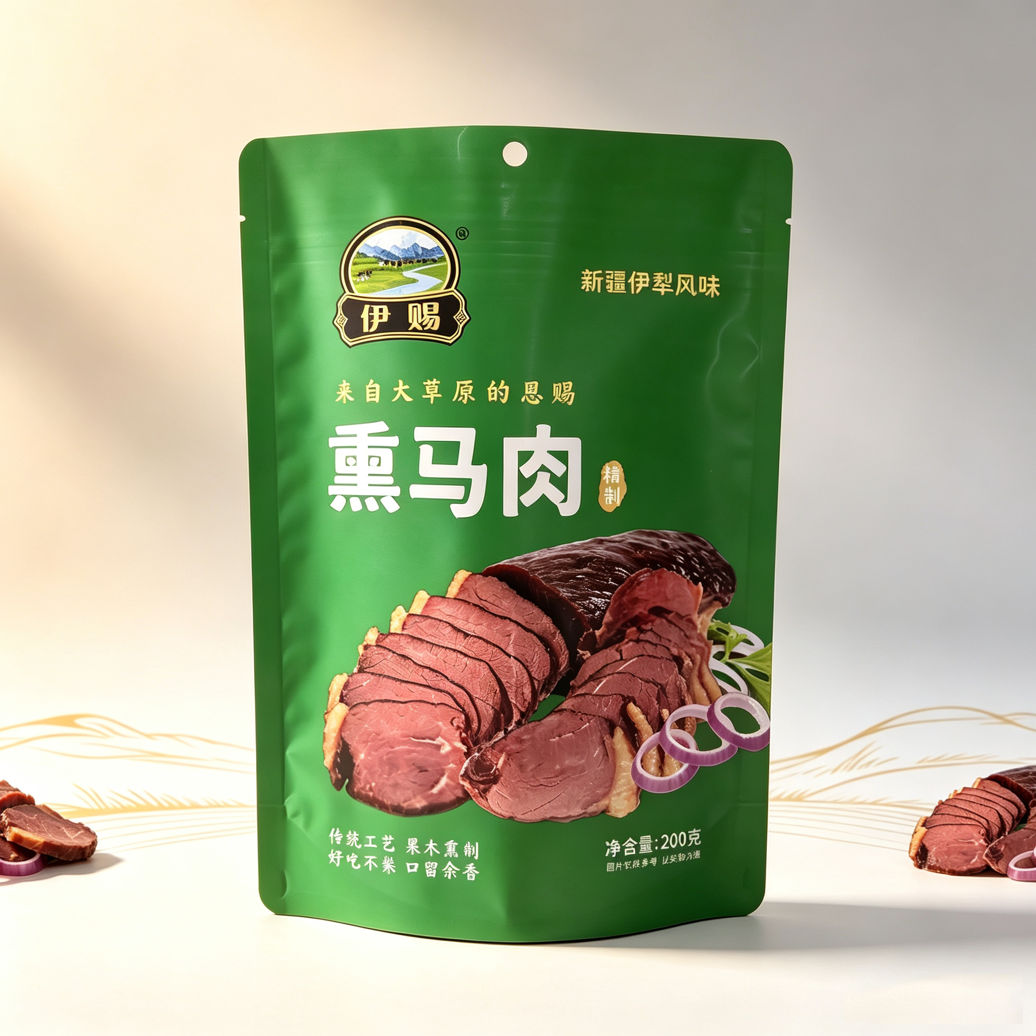 伊赐牌熏马肉 200克 新疆特产熏制马肉