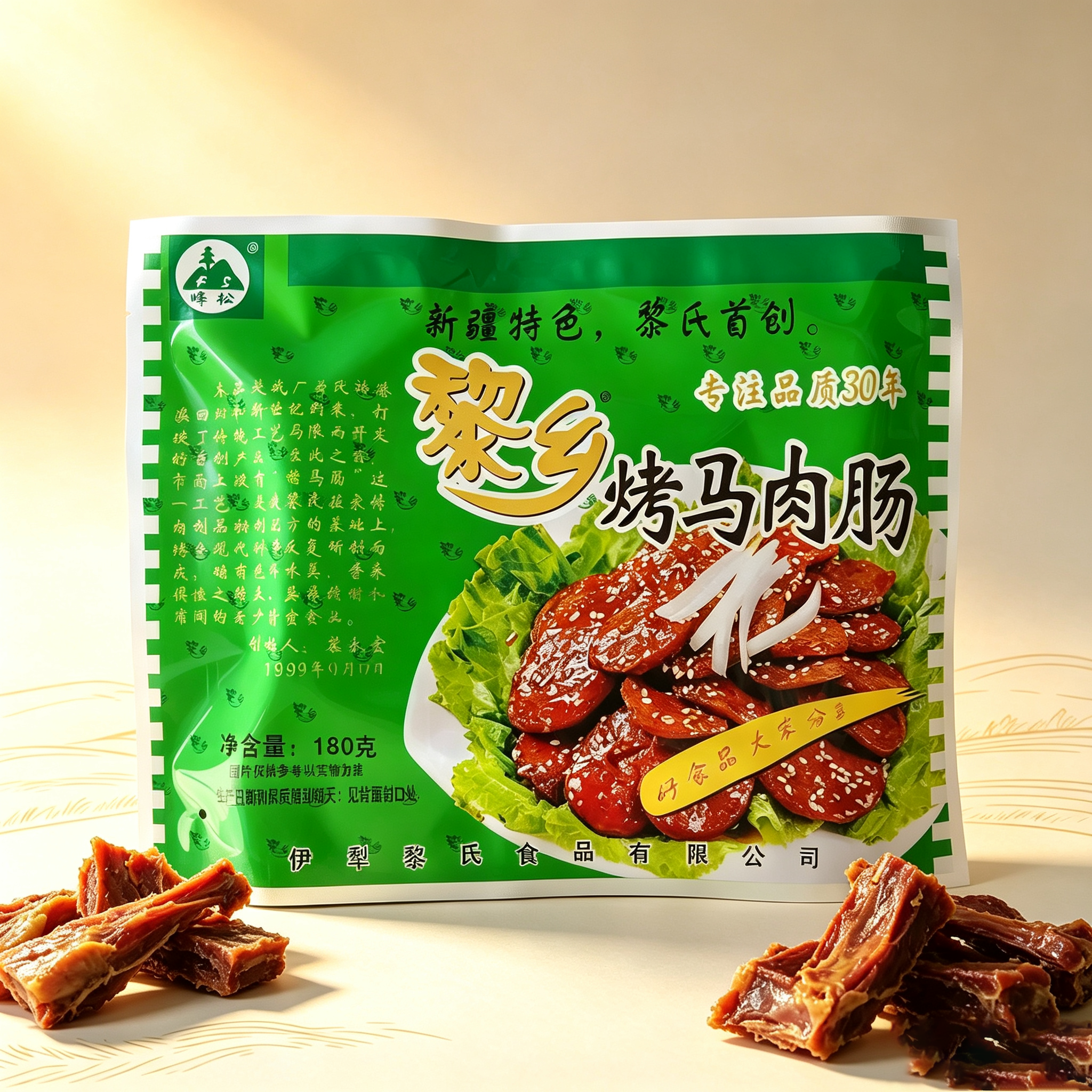 黎乡烤马肉肠180克